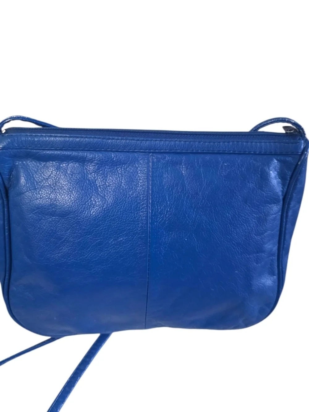 Contessa Vintage Sleek Cobalt Blue Leather Crossbody Bag